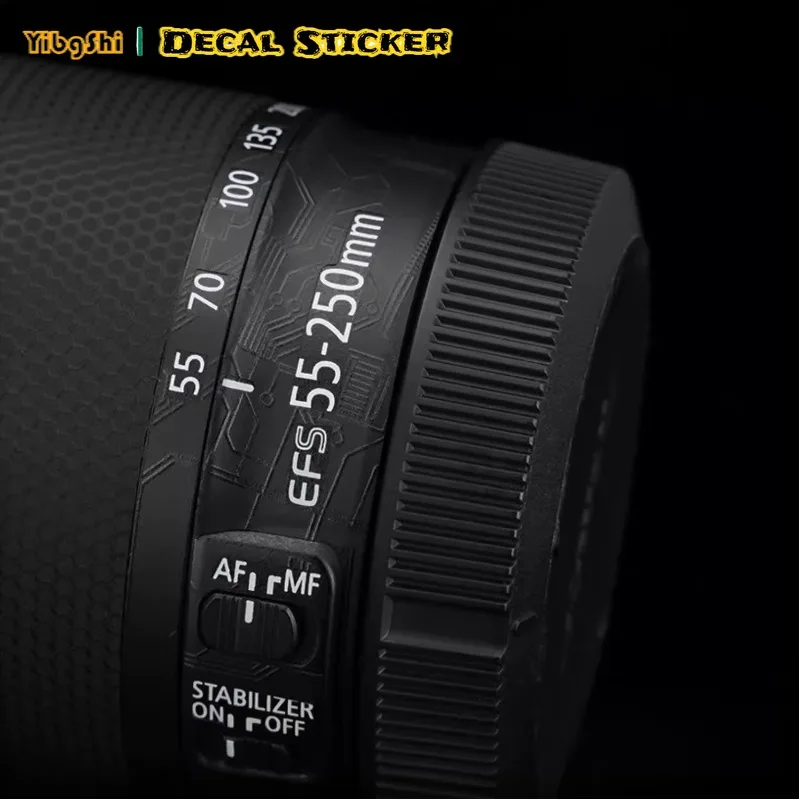لكانون EF-S 55-250 مللي متر F4-5.6 IS STM عدسة ملصق مائي الجلد لكانون 55-250 F4-5.6 عدسة ملصقات EFS55250 التفاف غطاء #1