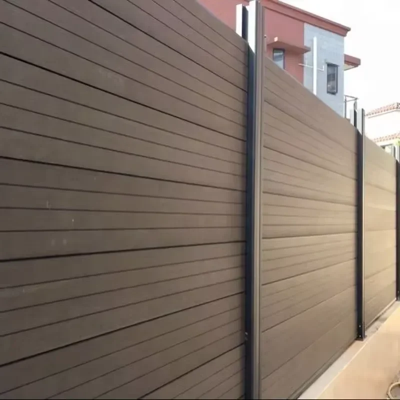Wind Outdoor Fence System Electric Sliding Fence Gate WPC Fence Panels for Outdoor Garden