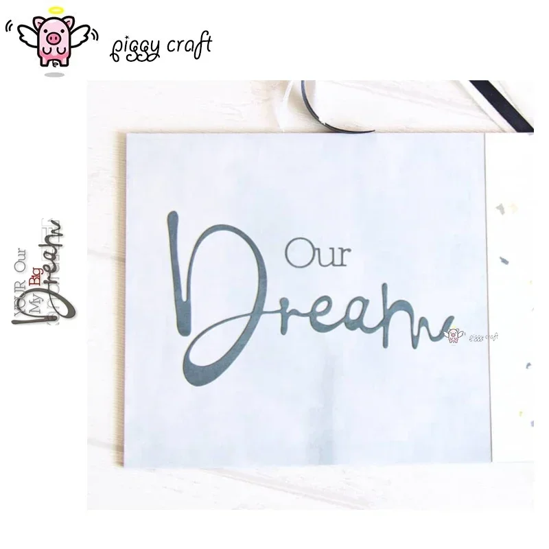 Piggy Craft metal cutting dies cut die mold Dream letter decoration Scrapbook paper craft mold blade punch stencils dies