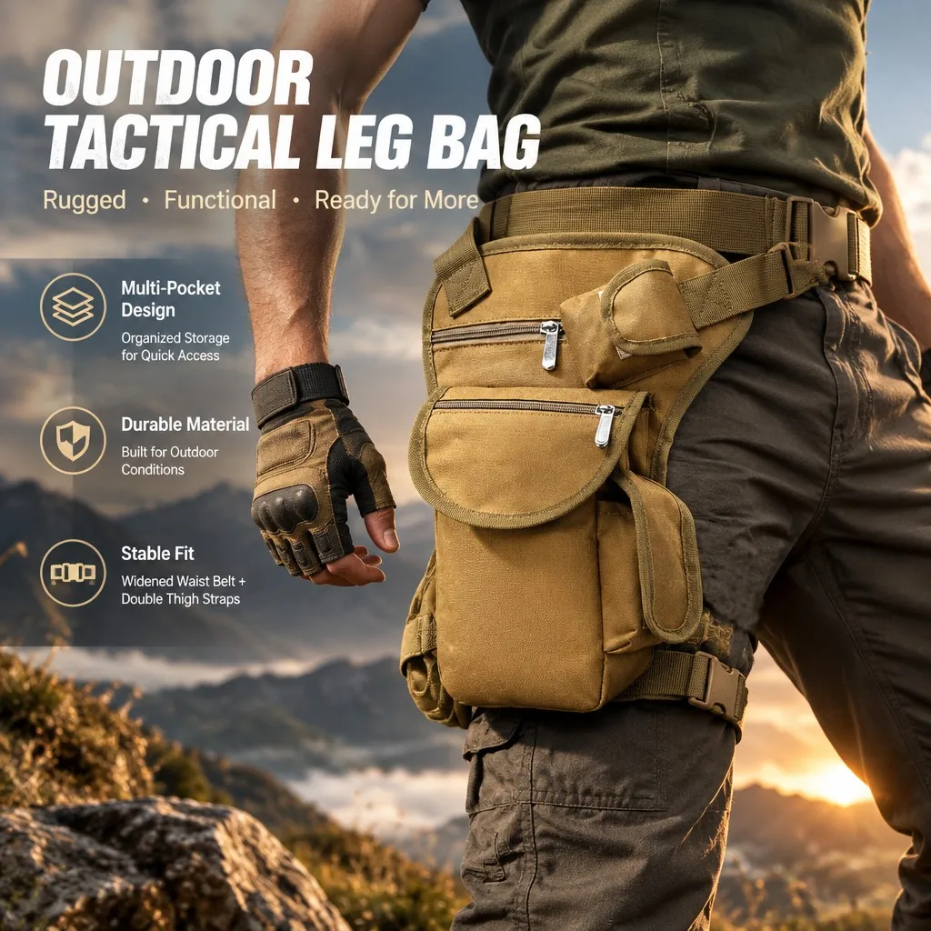 New Motorcycle Drop Leg Bag Camouflage Waterproof Waist Bag Outdoor Multifunctional Travel Hiking Portable Motorcycle Leg Bag