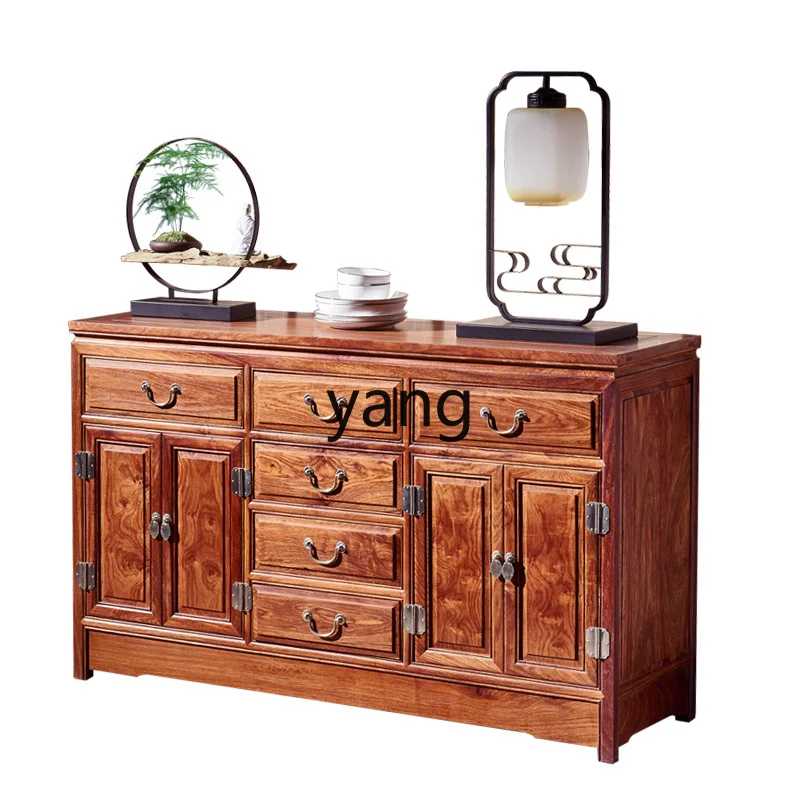 

YJQ side cabinet red sandalwood storage rosewood multi-functional modern solid wood storage tea cupboard