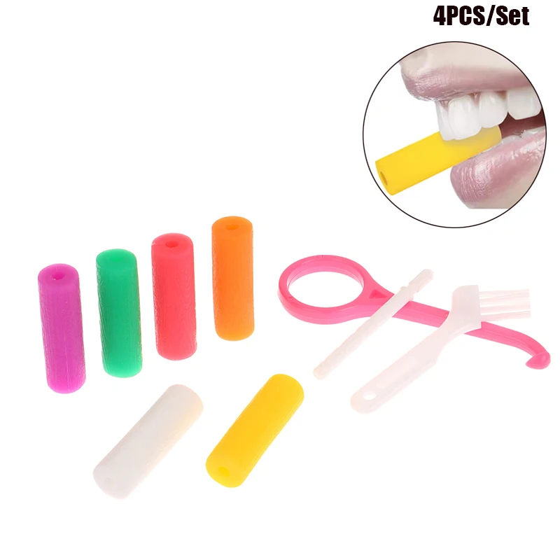 4PCS/Set Teeth Aligner Dental Brace Extractor Aligner Set Chewies 6 Fruit Scents Removal Hook Tool Dental Supplies