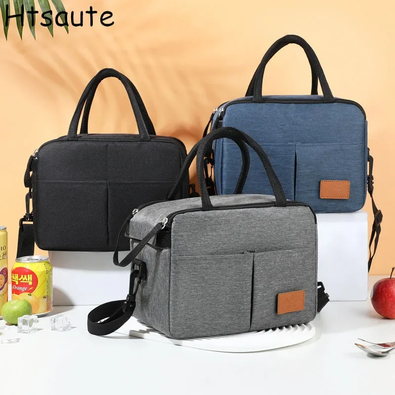 

Double Layer Portable Thermal Lunch Bag Large Capacity Outdoor Picnic Food Insulated Cooler Bags Bento Box Pouch Ice Pack