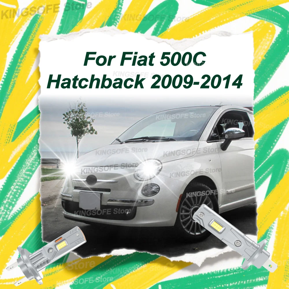 

2/4PCS Led Headlight CANBUS Bulbs Lights Lamp Accessories For Fiat 500C Hatchback 2009-2014 2010 2011 2012 2013