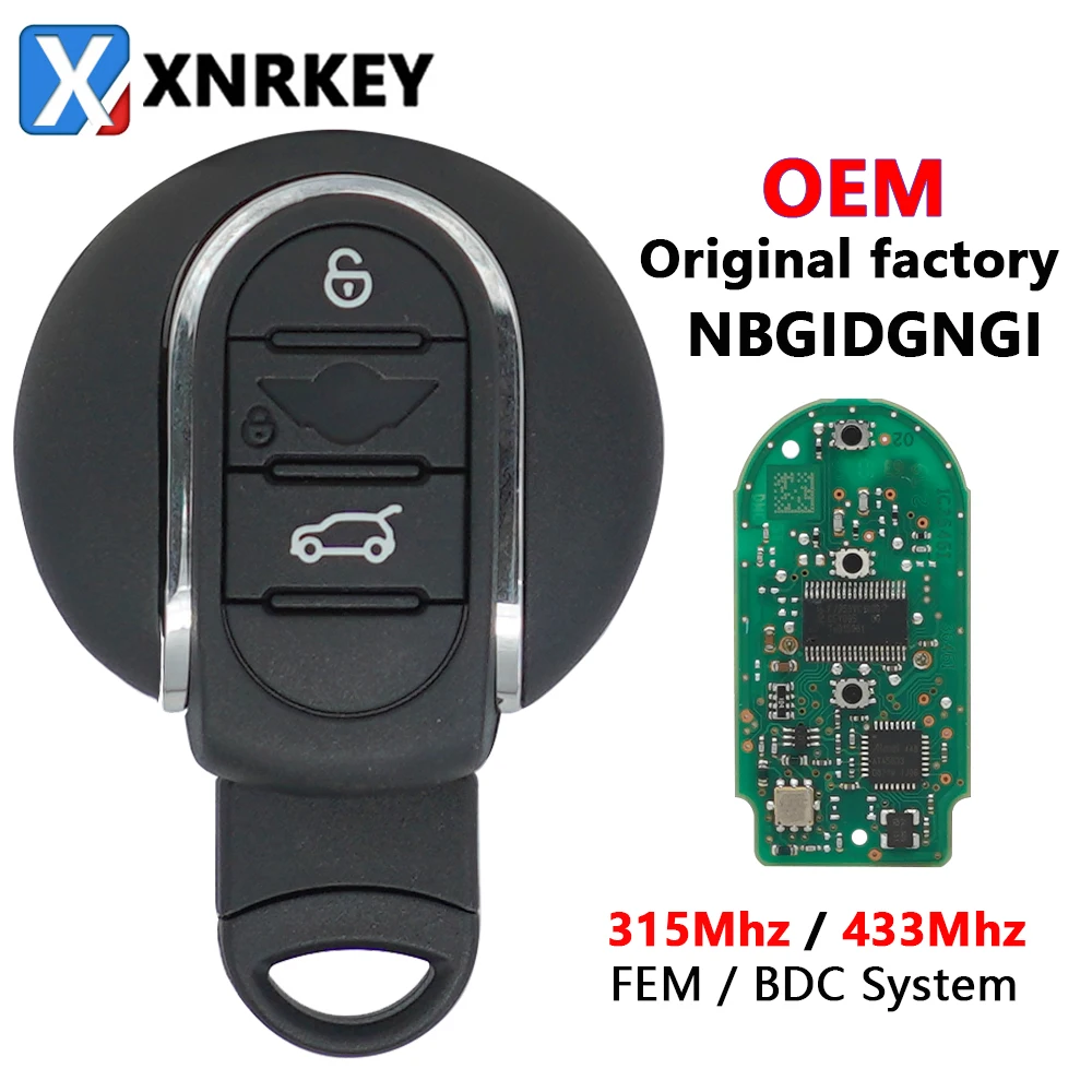 

XNRKEY Remote Car Key 315Mhz 433mhz ID49 PCF7953 for BMW Mini Cooper F-Series F55 F56 Clubman 14-18 Auto Keyless go 3BTN