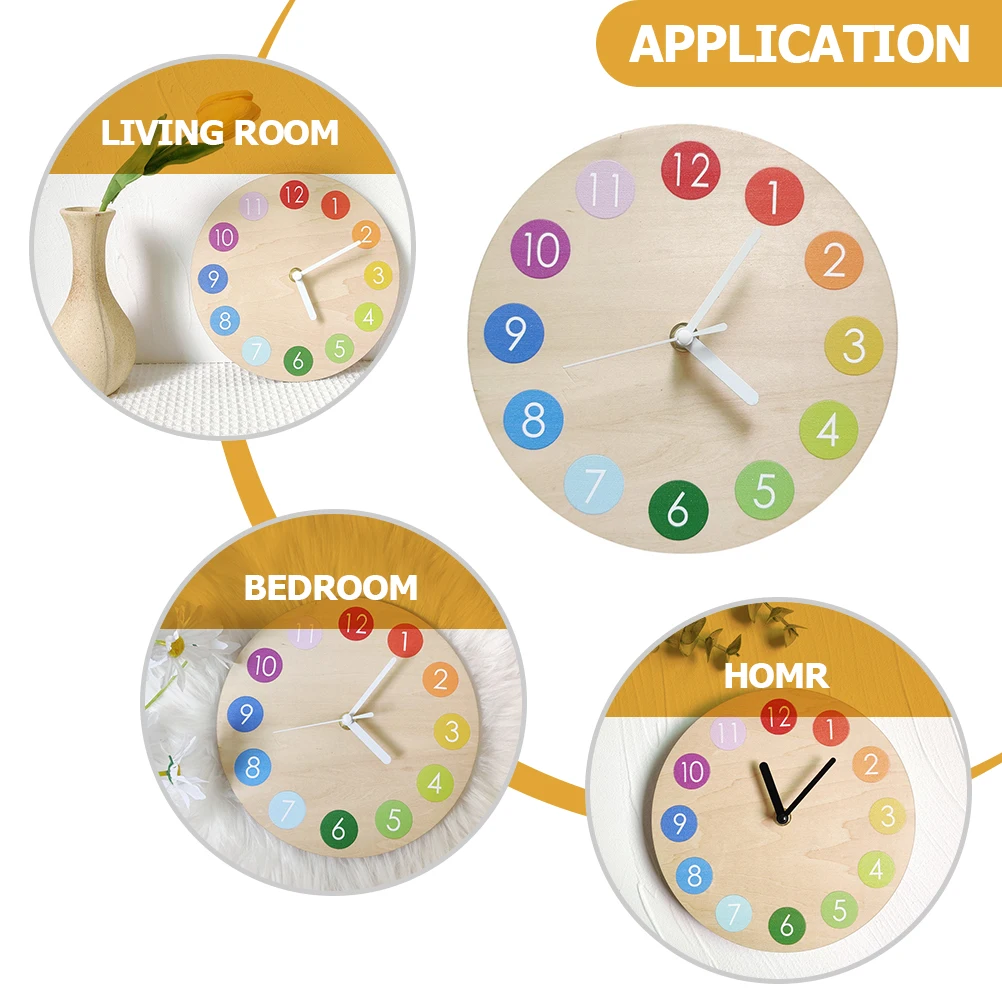 

Wooden Wall Clock Mute Silent Rainbow Decorative Living Room Home Hanging Clock Modern Timepiece For Office Bedroom Decor