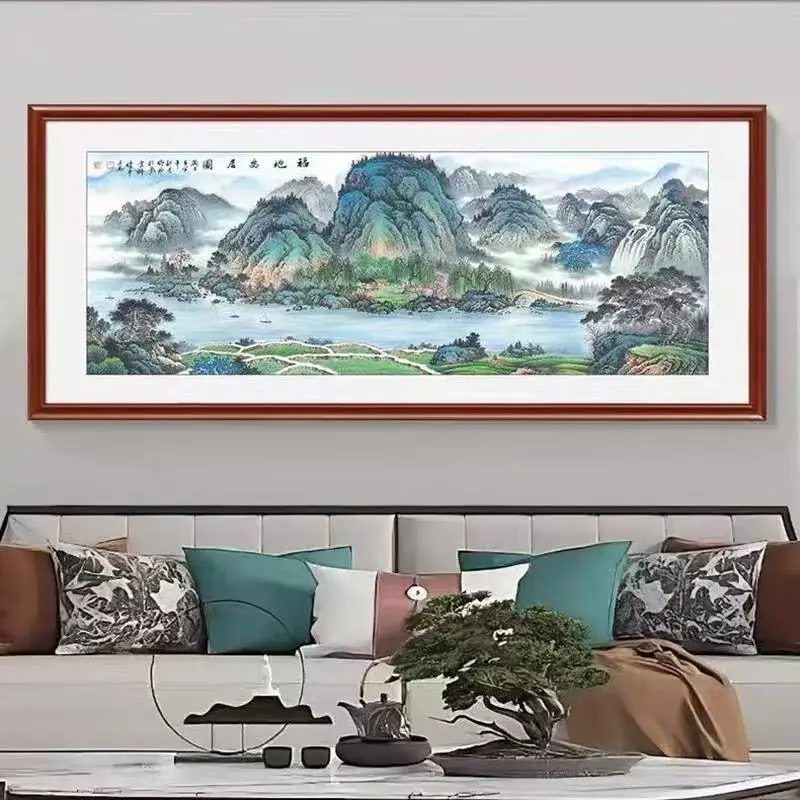 

150 см комплект для рукоделия, вышивка крестиком «сделай сам», пейзаж, горы, живопись для семейного благословения, гостиная, ручная работа, подарок