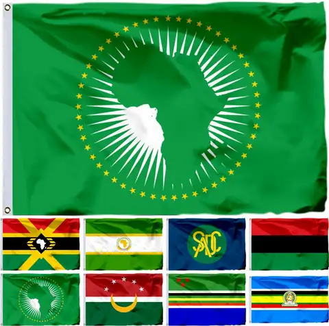 African Union Flag Choice Sizes:21X14CM/2X3ft/3X5ft/45X30CM/30X20 New Pan African Flags UNIA and East African Community Banners