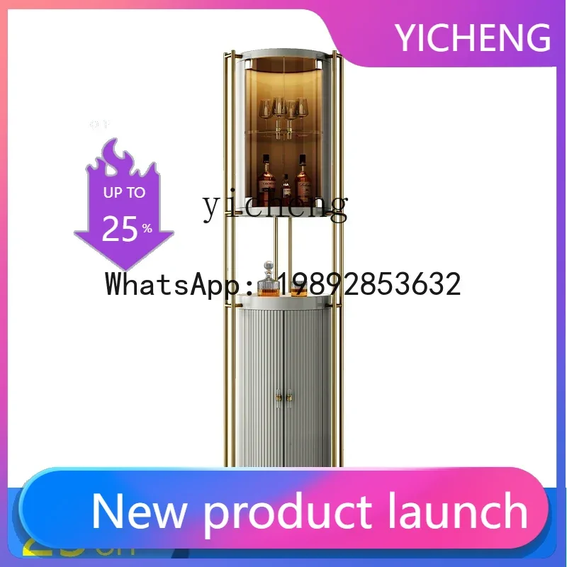 

Q6 round wine cabinet display cabinet light luxury solid wood corner wall high cabinet