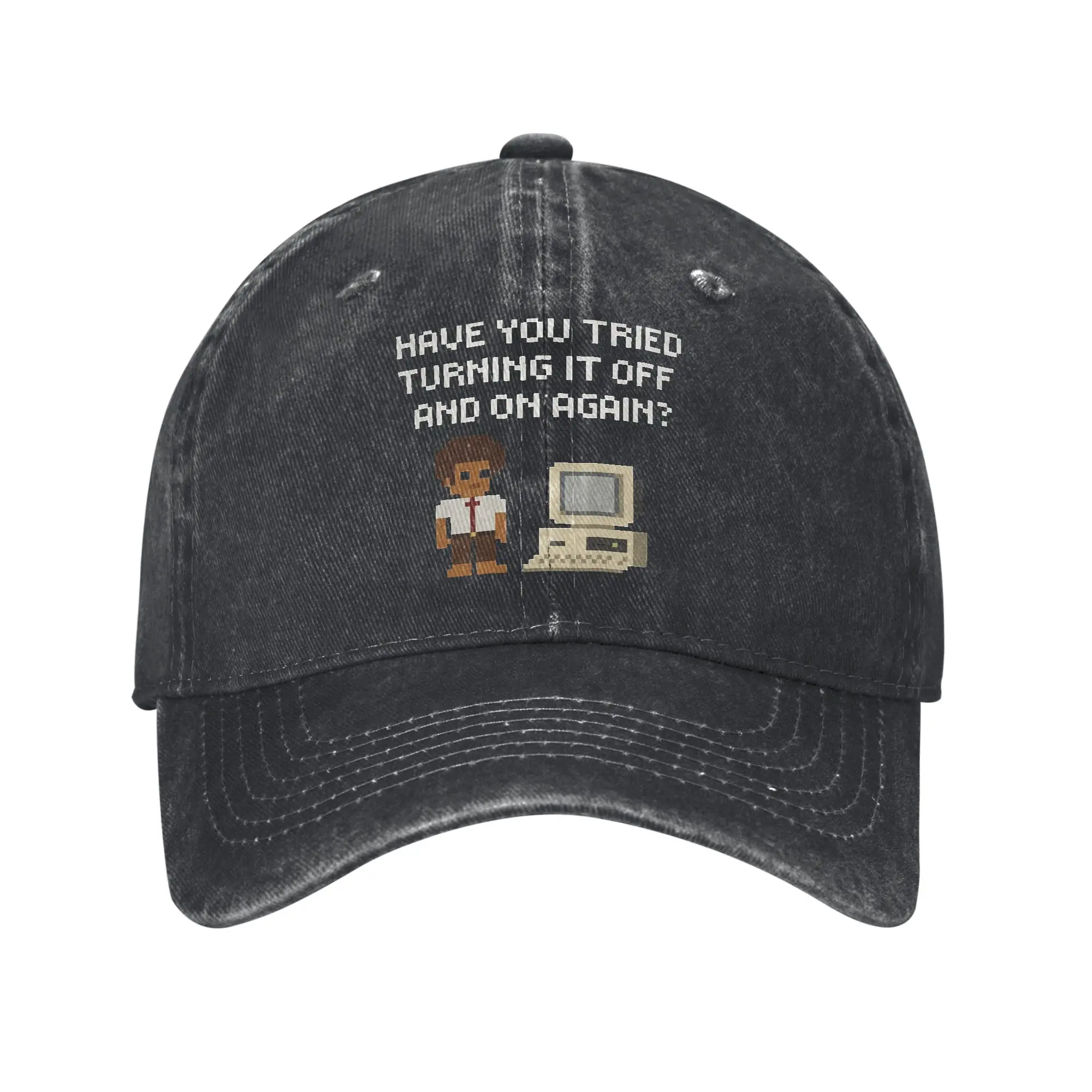 Vintage IT Crowd Roy Tech Support Quote Geek Baseball Cap Unisex Distressed Denim Sun Cap  Outdoor Workouts  Gift Hats Cap