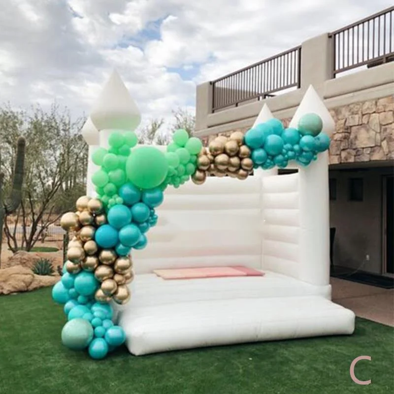 Free Delivery outdoor activities 13x13ft white inflatable bouncer blow up bounce house for wedding ceremony birthday party