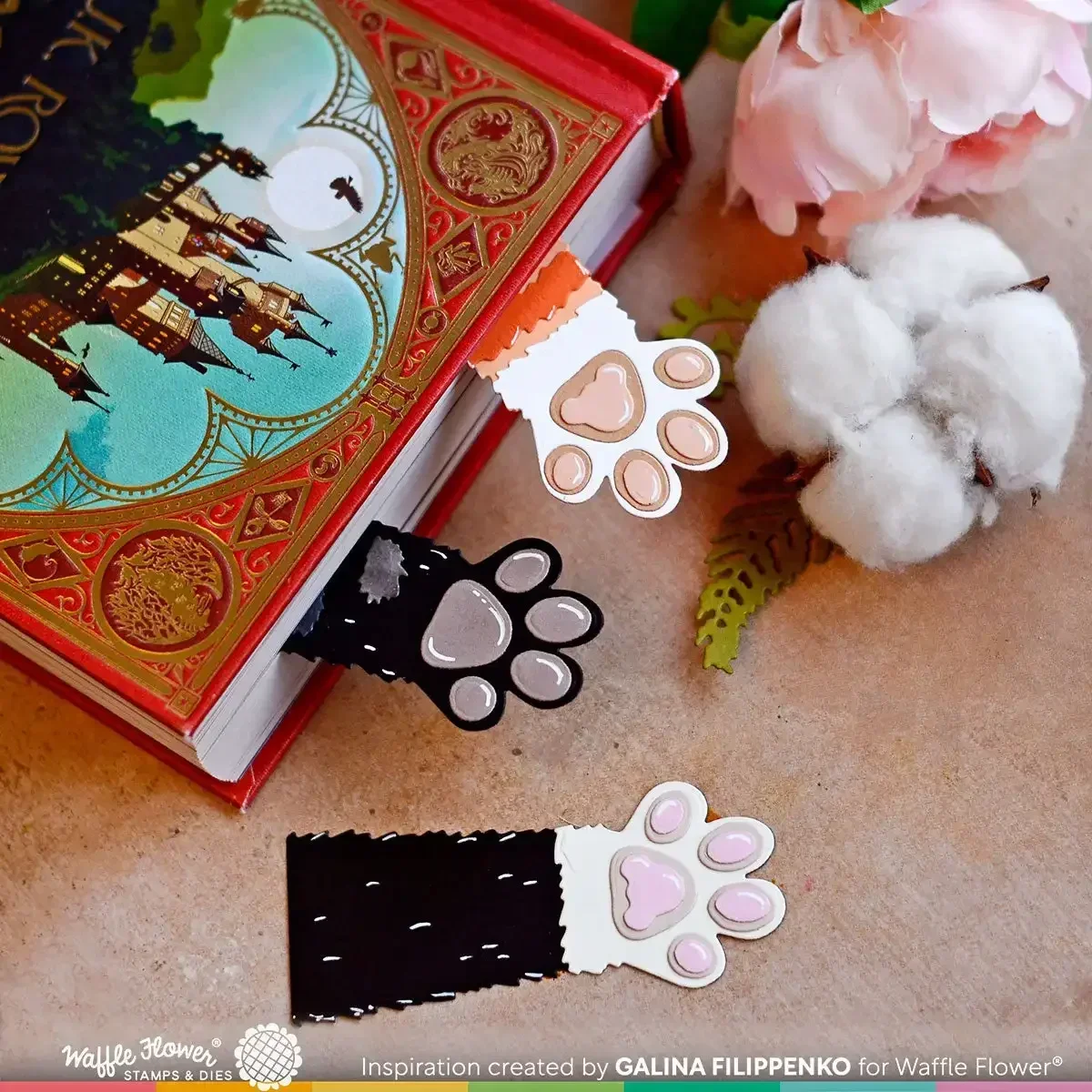 2023 November New Cat Paws Up Bookmarks Metal Cutting Dies Scrapbooking For Craft Greeting Card Making No Clear Stamps