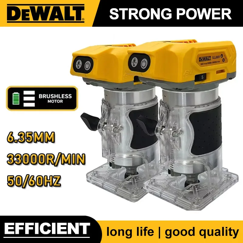 

Бесщеточный электрический триммер Dewalt 33000 об/мин, аккумуляторный деревообрабатывающий фрезерный станок, фрезерный станок по дереву, гравировальный долбежный станок
