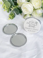Wedding Gift for Guests Personalized Compact Makeup Mirror Wedding Souvenir Party Favor Customized Pocket Mirrors 3