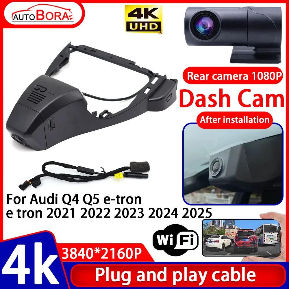 

Video Recorder Night Vision 4K UHD Plug and Play Car DVR Dash Cam Camera for Audi Q4 Q5 e-tron e tron 2021 2022 2023 2024 2025