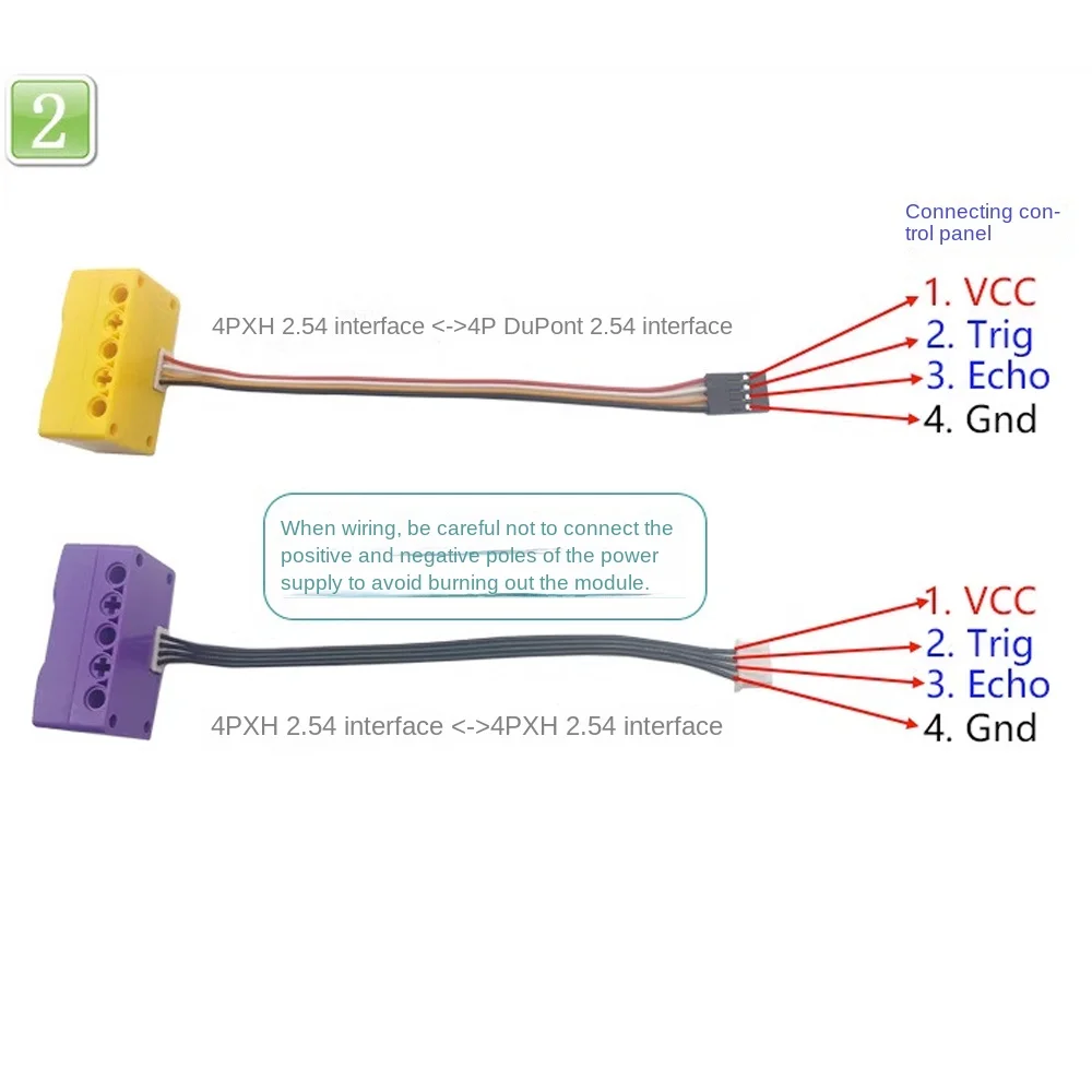 Módulo de medición de distancia de evitación de obstáculos SR04, Sensor ultrasónico de bloques de construcción, XH2.54, 4 pines, Compatible con el