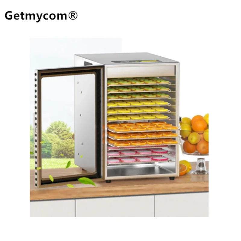 12-Tray Household Commercial Food Dehydrator Adjustable Temperature 304 Stainless Steel Stainless Steel Food Dehydrator For Beef