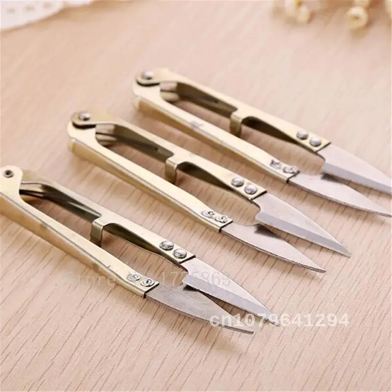 

Practical Sewing Supplies: 2Pcs U Shape Sewing Scissors, Portable Tailor's Scissors, Yarn Snips, Thread Cutter Nippers AA7481