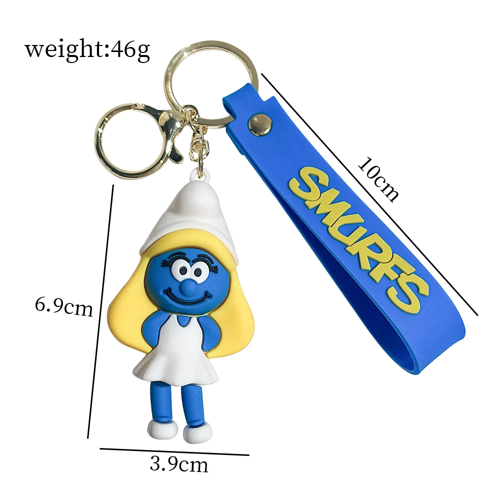 Disney Keychains Anime Figure Blue Elf Aesthetic Keychain Action Figures Keyring Cute Backpack Key Chain Cute Silicone Keyring