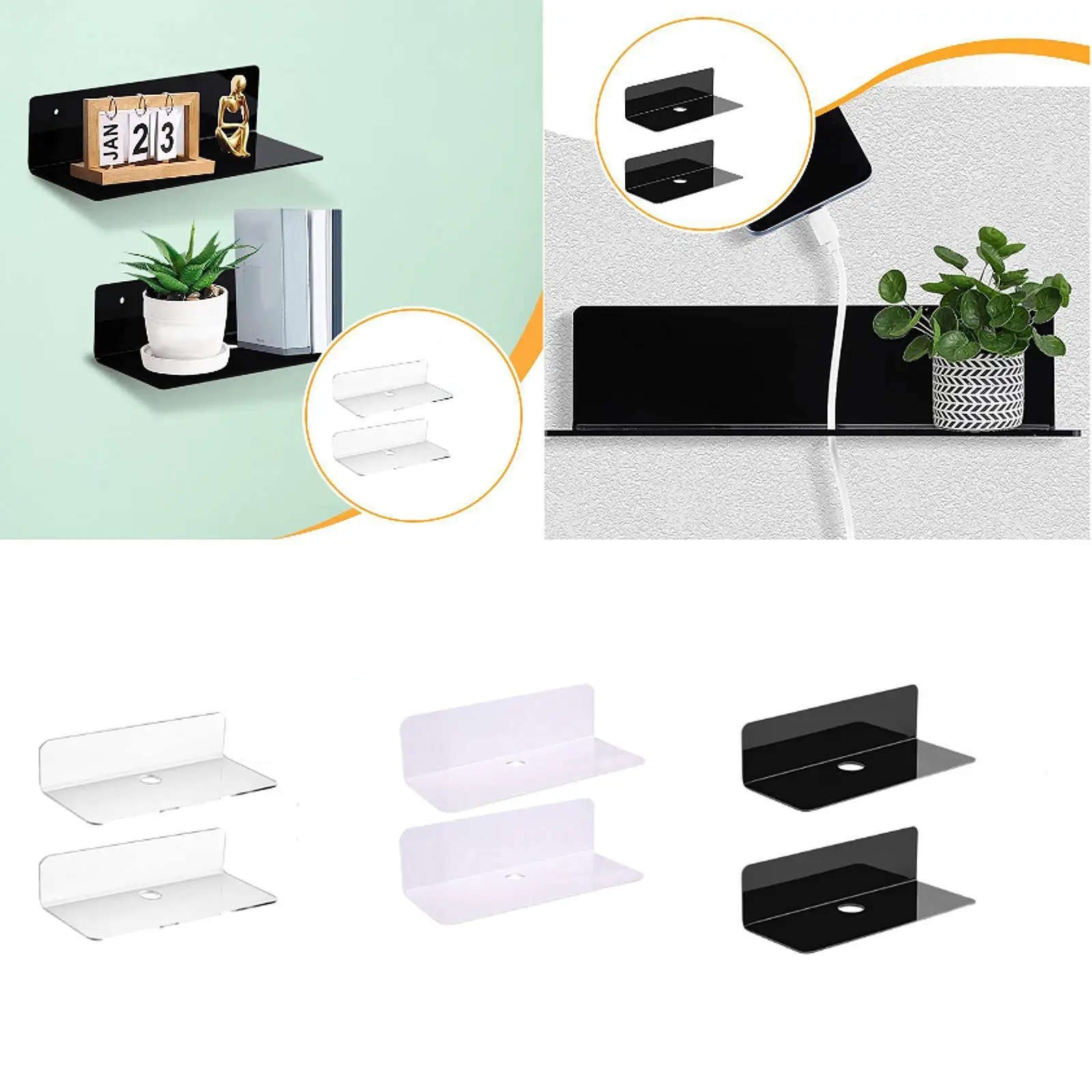 Floating Shelves Organizer Decoration for Collections Small Items Bathroom