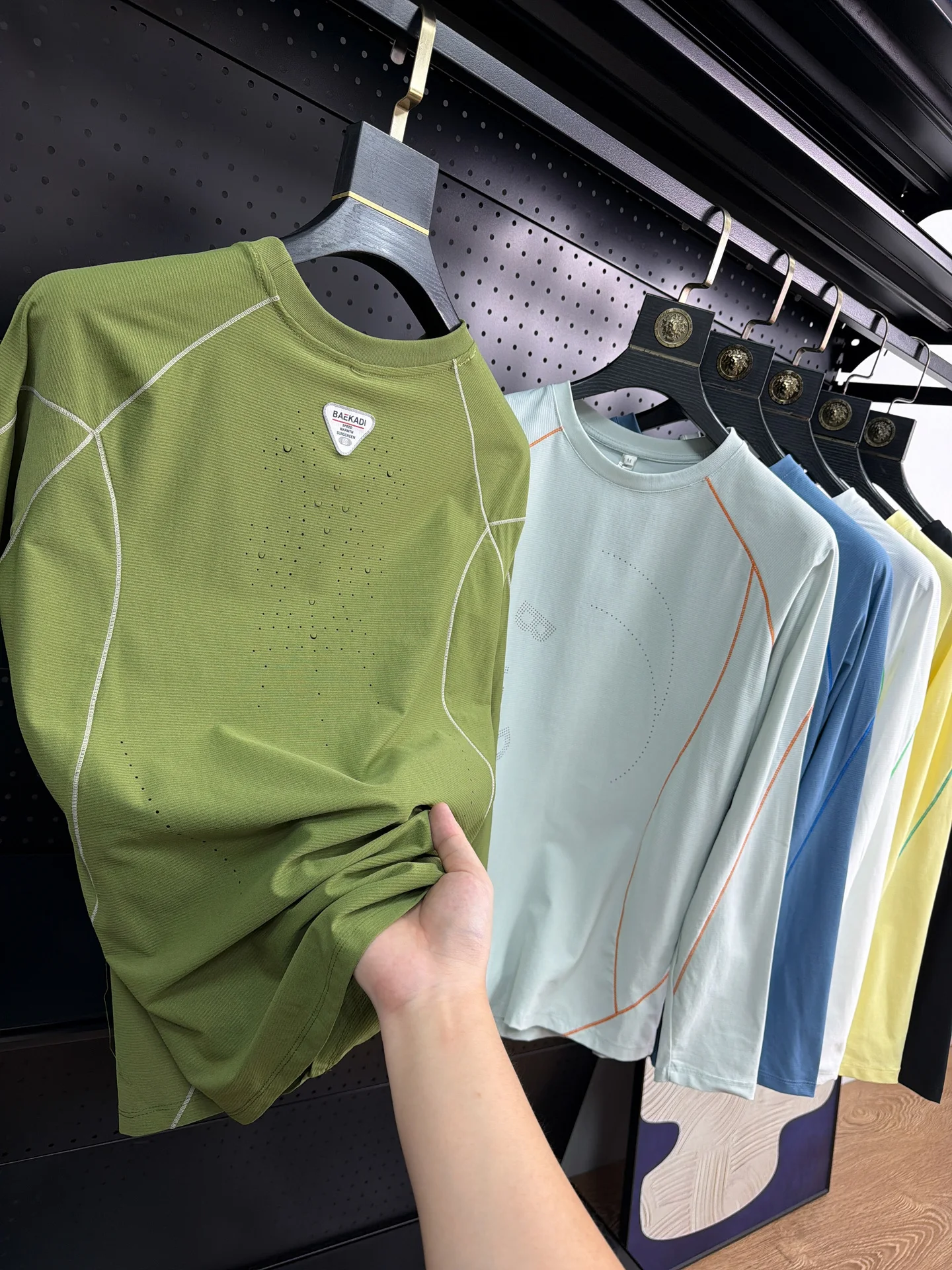 Men's Long Sleeve T-Shirt Dragon Scale Series Outdoor Function Moisture Wicking Breathable Quick Dry Elastic Sportswear Autumn