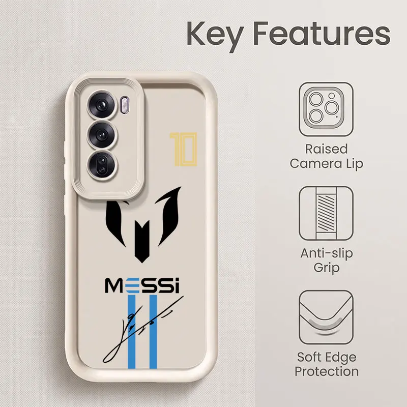 Football King M-Messi Number 10 Shockproof Silicone Phone Case For Oppo Realme 16 Pro 15 14 12X 12 11 10 9 8 7 6i 5 Pro Cover