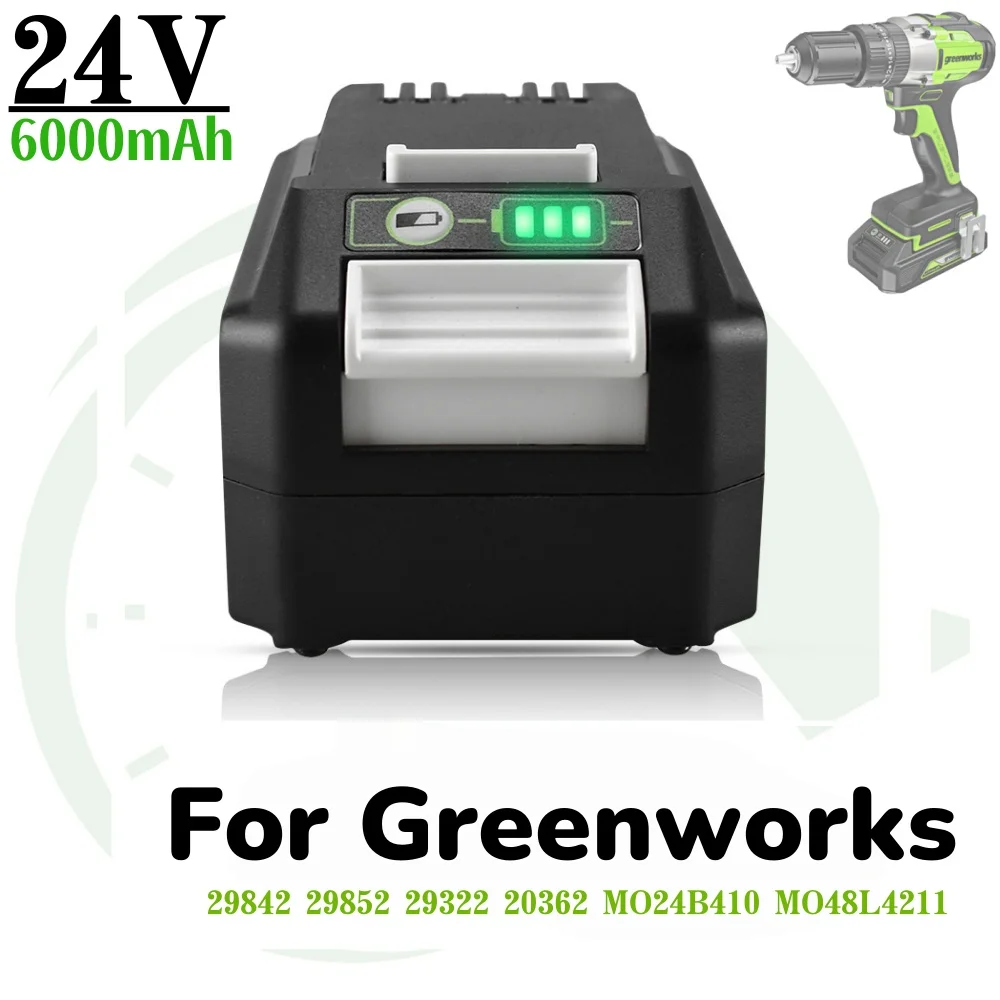 

For Greenworks 24V 6.0AH Lithium Ion Battery Compatible with Greenworks Tools Original 100% New