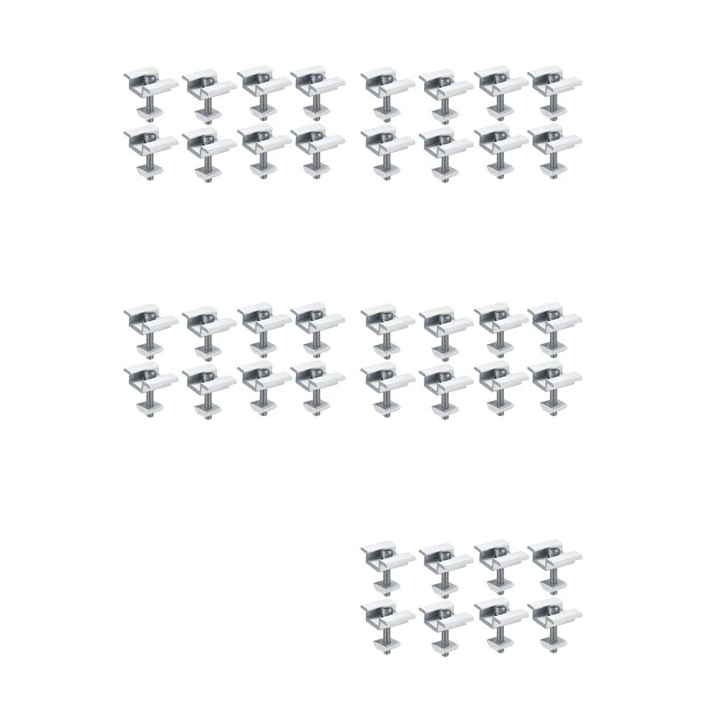 2027 40Pack Solar Panel Mounting Brackets, Solar Panel End Clamps, Centre Clamps, For PV Solar Panel Solar Module 30Mm
