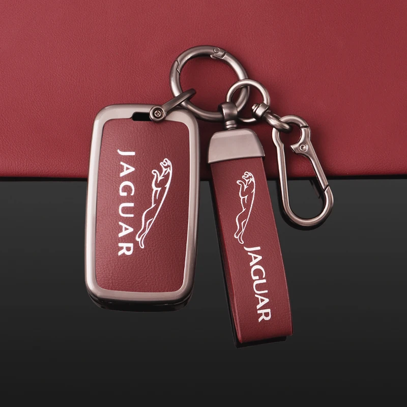 غطاء مفتاح السيارة من الجلد من سبائك الزنك لسيارة جاكوار XF F-pace I-pace XK XE XJ E-pace JS-Racing SV S ملحقات حماية فوب عن بعد #5