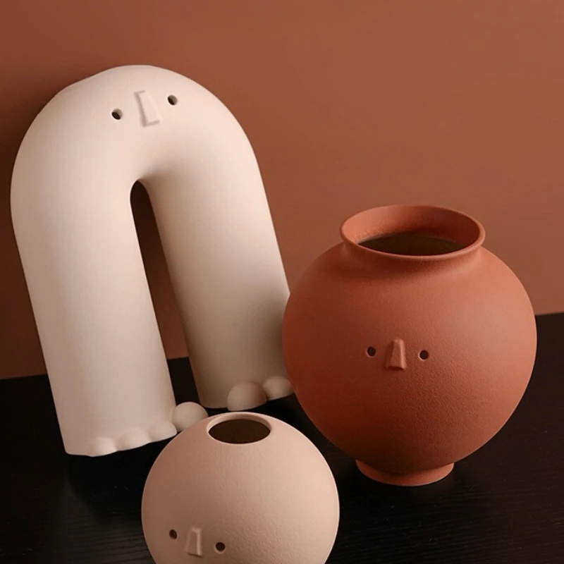 

Light Luxury Individualistic Vase Art Living Room Decorative Item Design Sense Retro Ceramics Vases Vaas Living Room Decoration