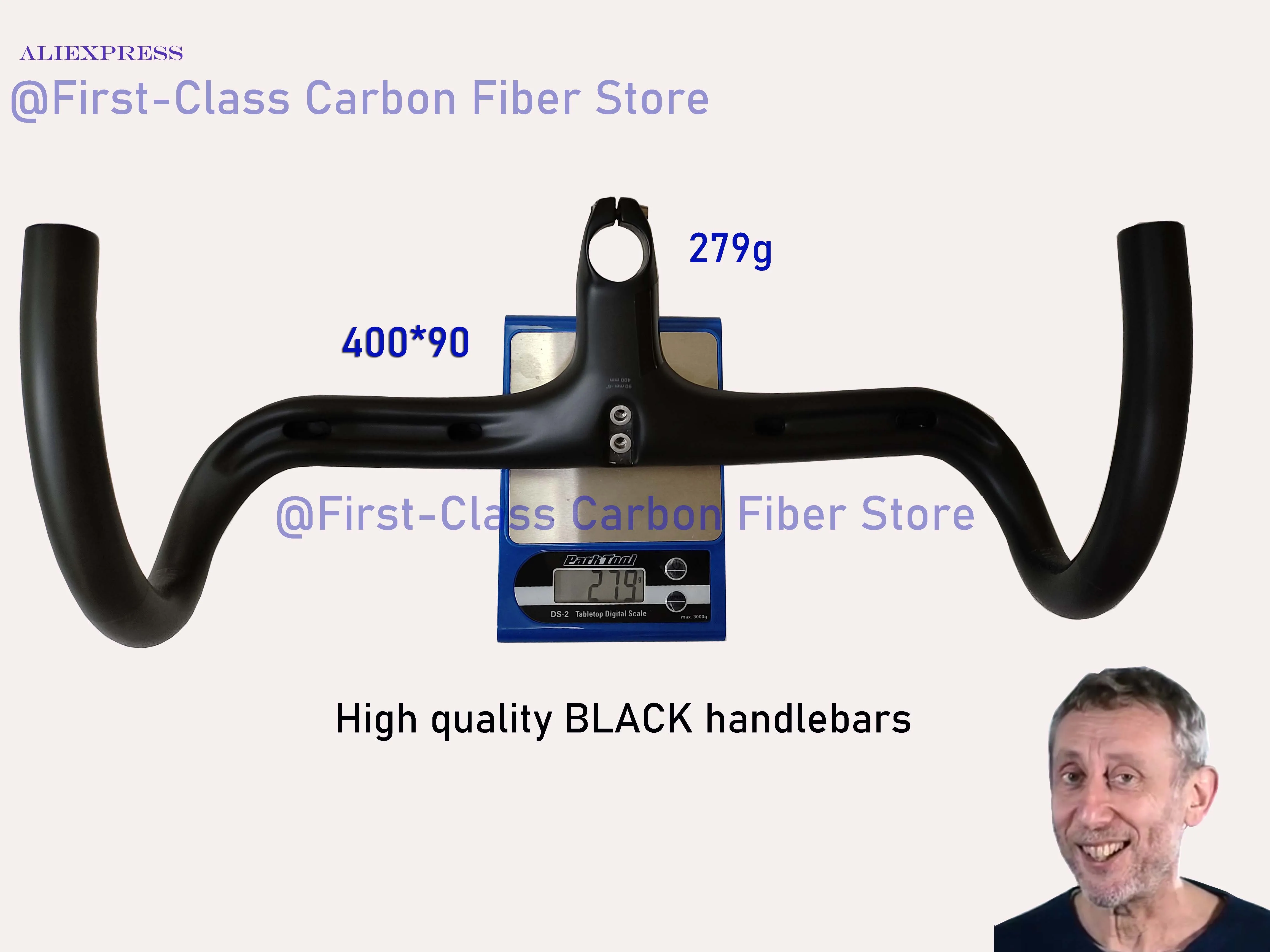 BLACK INC all carbon fiber bicycle parts with fully internal wiring and integrated bending handle