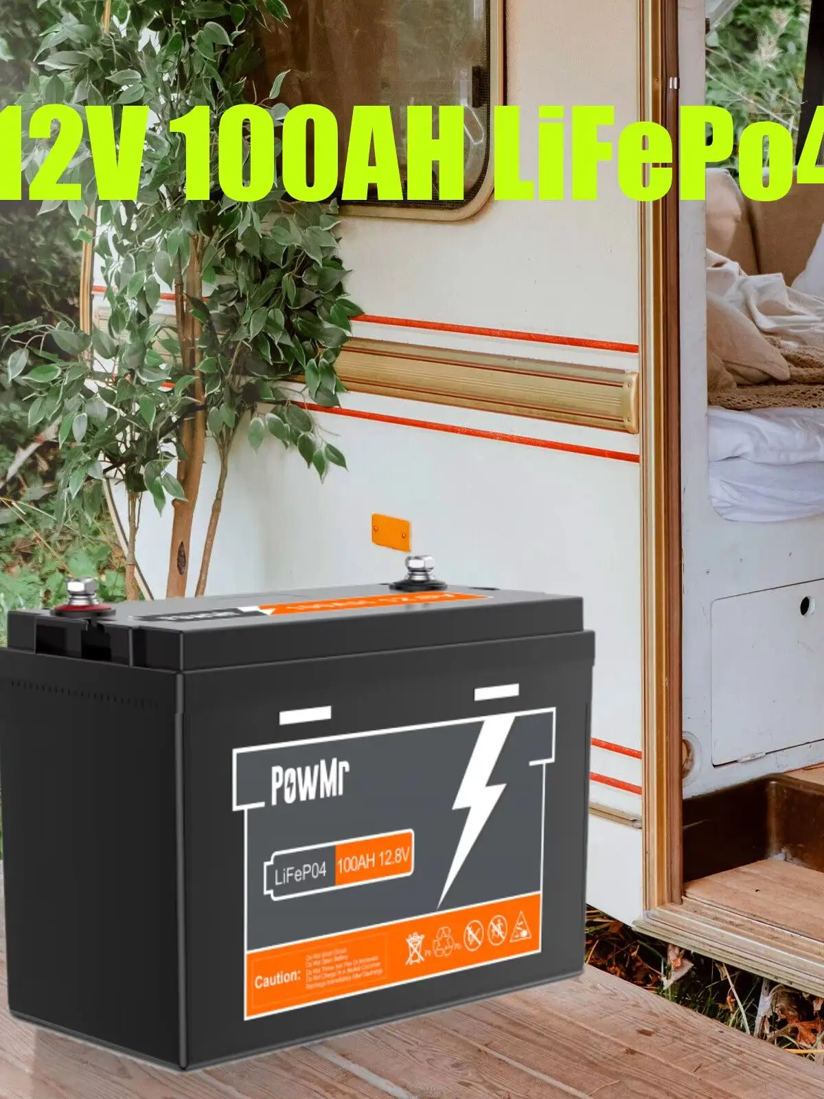 Bestseller PowMr 12,8V 100Ah Lithium-Eisenphosphat Batterie mit vollständigem Schutz-BMS, Niedertemperaturheizung, Speicherbatterie für Solaranlagen, Boote und Hochlandstromversorgung