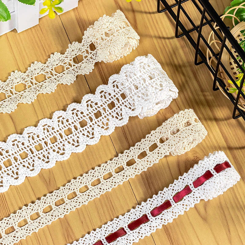 French Lace Ribbon Fabric, 100% Cotton, Guipure, DIY Trims with Ribbon Warp Knitting, Sewing Accessories