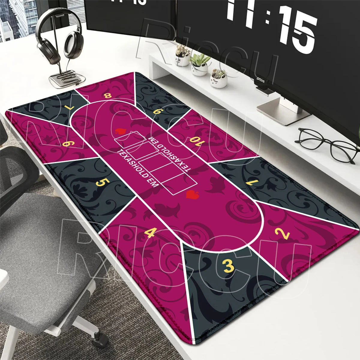 Professional Poker Mat Pattern Mouse Pads Texas Holdem Pokers Tablecloth Overlock Rubber Washable Gamer Room Decoration Playmats