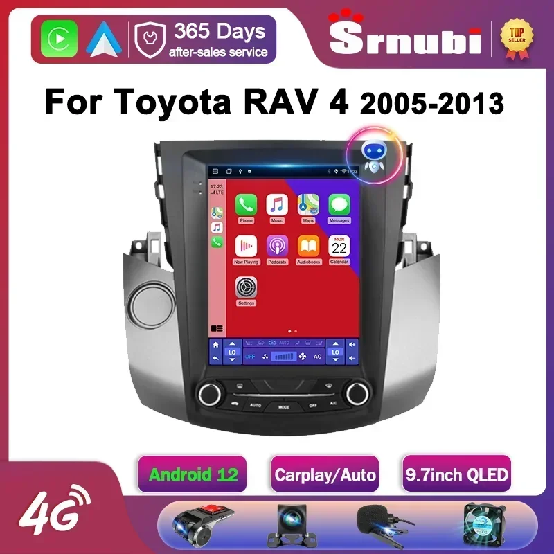 

Srnubi Android 12.0 Car Radio for Toyota RAV4 Rav 4 2005-2013 Multimedia Video 2Din 4G WIFI Navigation Carplay 9.7" Head Unit