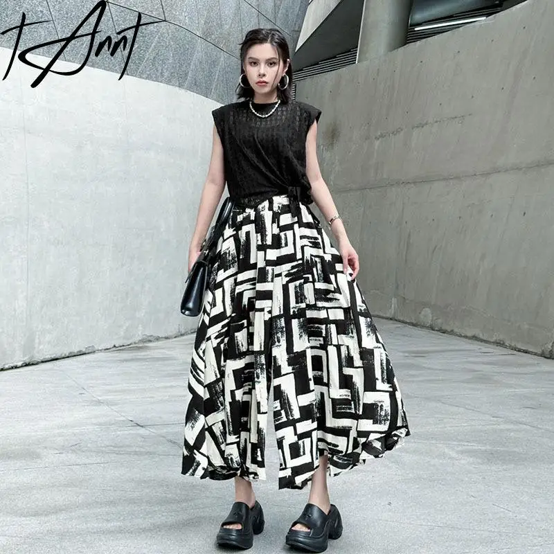 

Tannt Women Pant Fashion High-waisted Printing Wide Leg Pants For Women Vintage All-match Long Casual Woman Trousers 2025 New