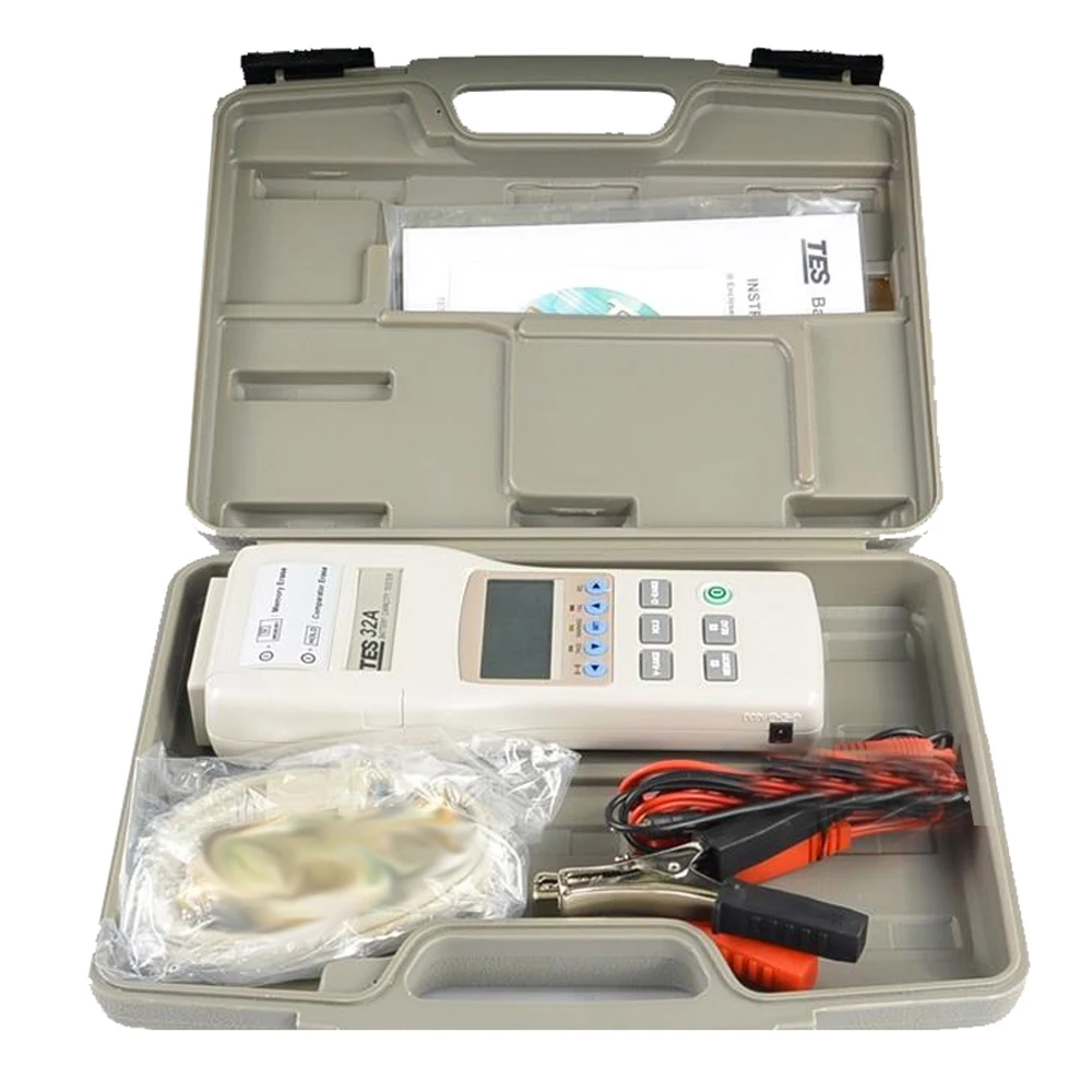 TES-32A Lithium Battery Capacity Tester 0-500AH with DCV Resistance Measurement RS232