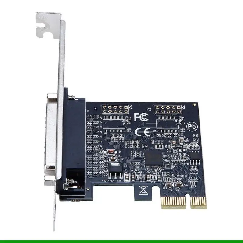 U55C Parallel Port DB25 25Pin PCIE Riser Card LPT Printer to PCI-E for Express Cards Converter AX99100