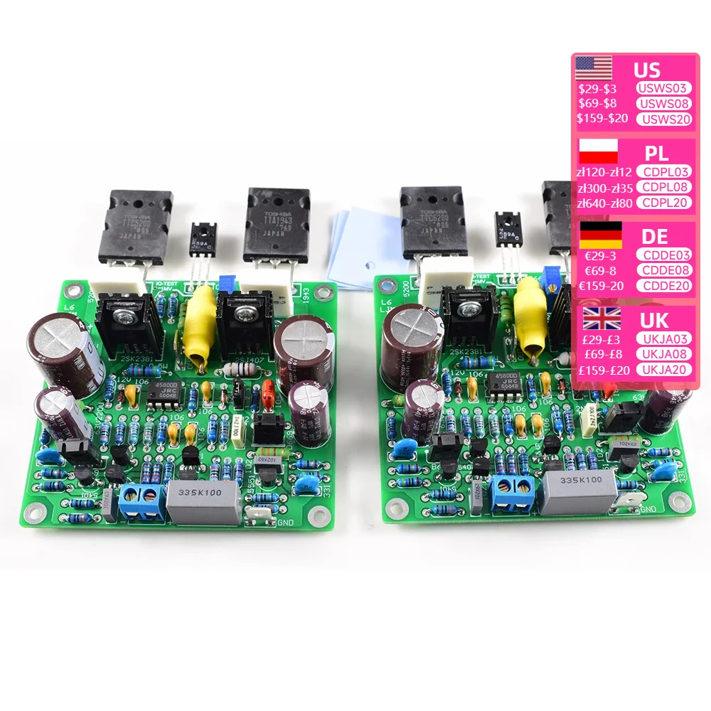 2pcs MOSFET Accuphase E210 Modified Version 150W 8 Ohm Audio Amplifier Finished Board DC 40V