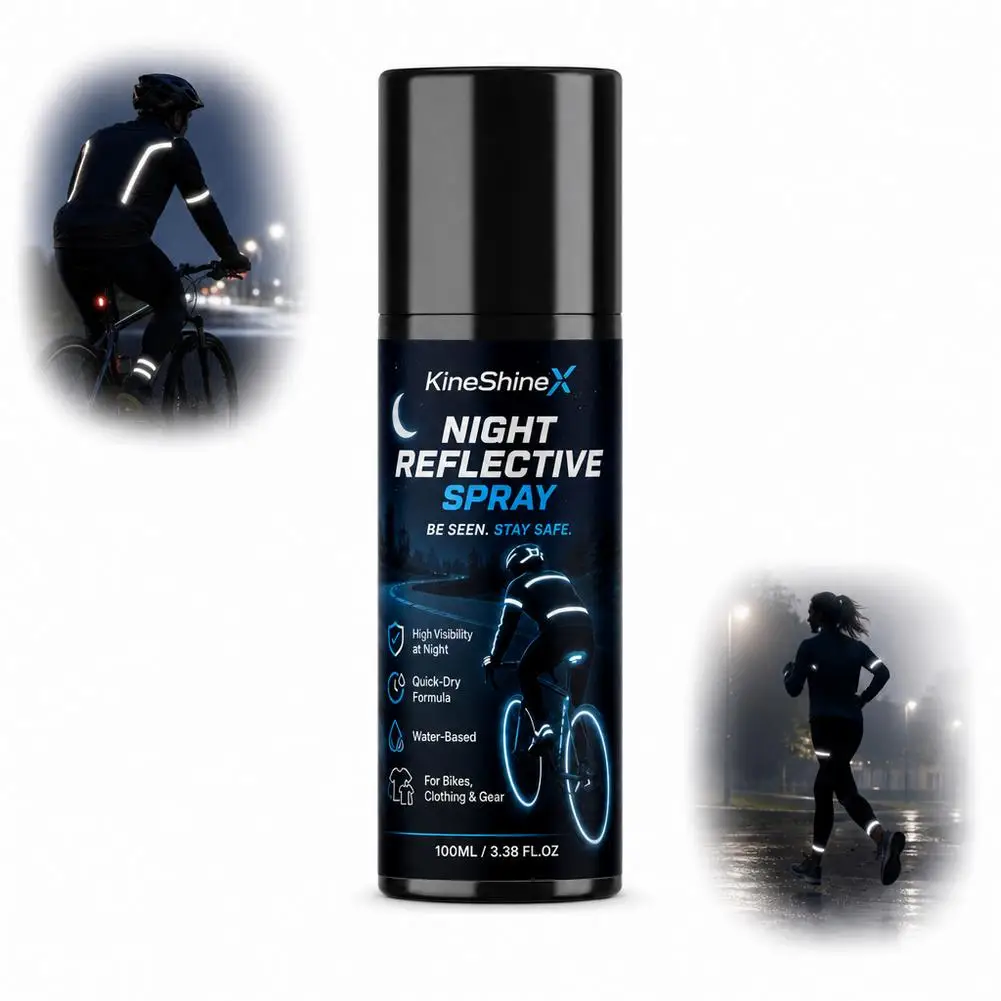 100ml Night Reflective Spray Water Based Quick Dry Safety Spray for Cyclists Evening Joggers Reflective Coating for Clothes