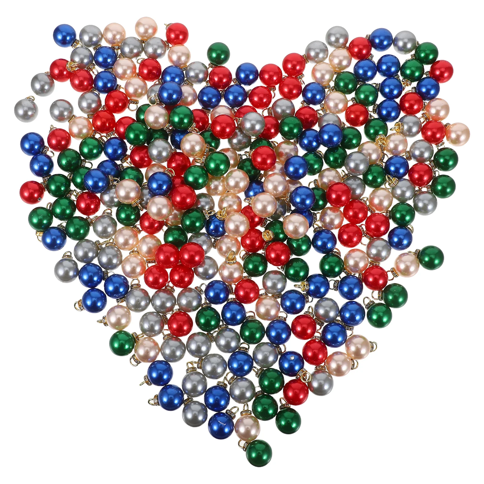 

250pcs 16Mm Mini Round Pendant Balls Multicolour Imitation Pearl Christmas Hanging Ornaments Shatterproof Holiday Party Decor