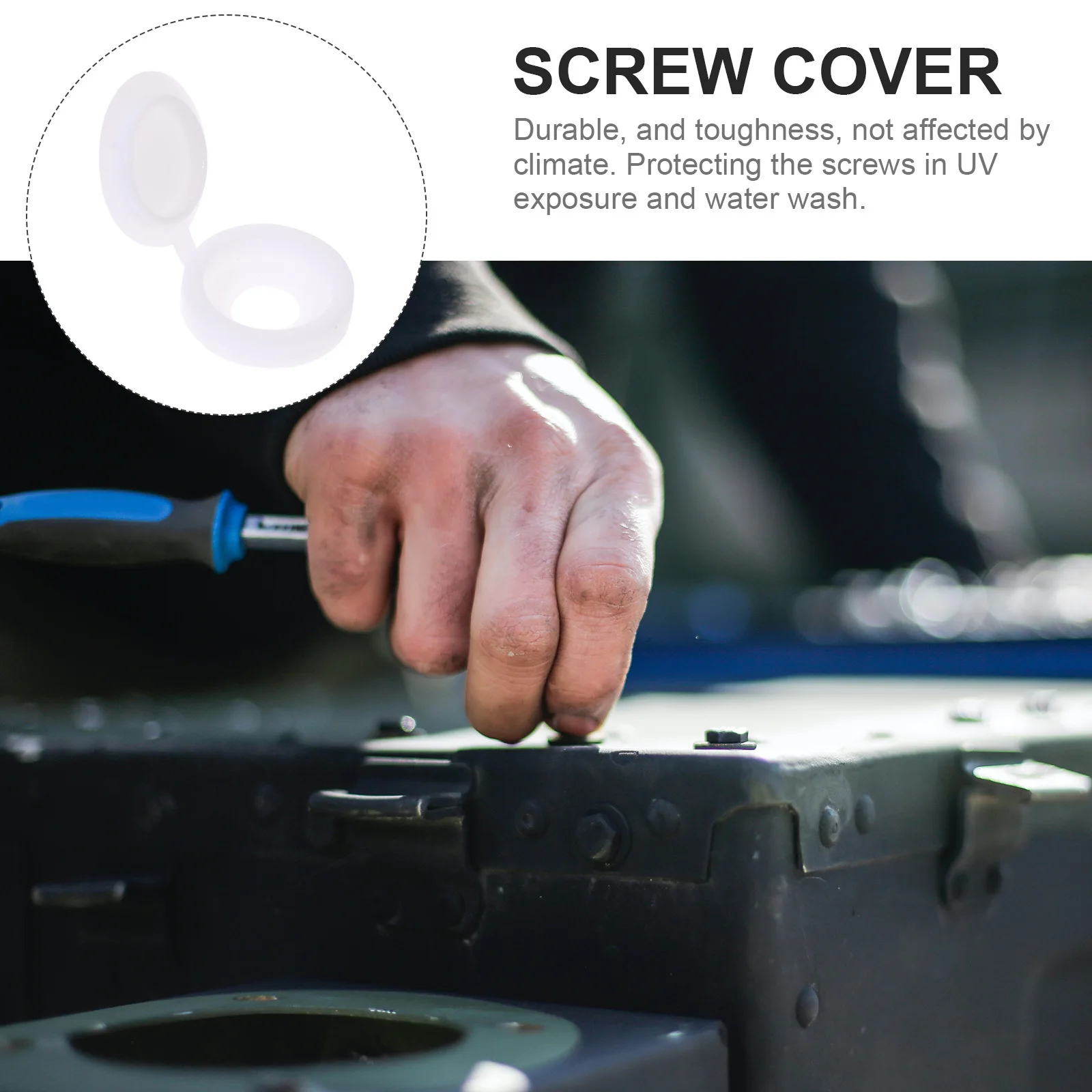 

100pcs Screw Covers Hinged Flipping Tops For Furniture Plastic White Decorative Caps Rust Protection Screw Hole Covers