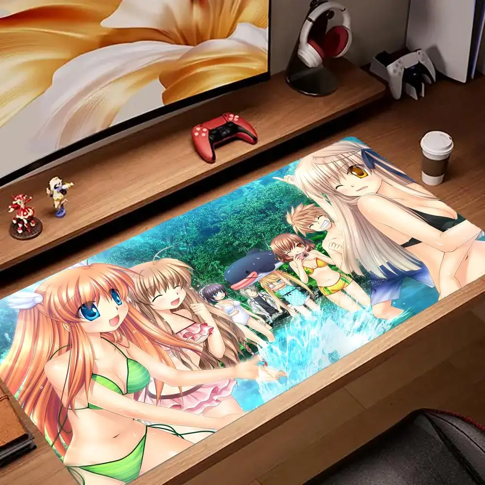 Gamer R-Rewrite Mouse Pad Tapetes de Mesa Teclado, Borracha Kawai, Tapete de Mesa Antiderrapante, XXL90x40cm