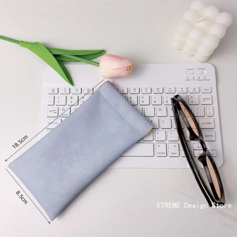 Soft PU Leather Reading Glasses Bag Cases Solid Color Waterproof Eye Glasses Sunglasses Pouch Storage Bags Eyewear Accessories