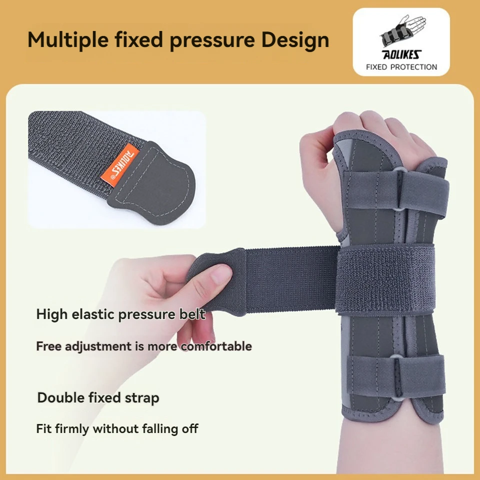 AOLIKES 1PCS Wrist Brace for Carpal Tunnel,Adjustable Night Wrist Support Brace with Splints,Hand Support for Wrist Pain