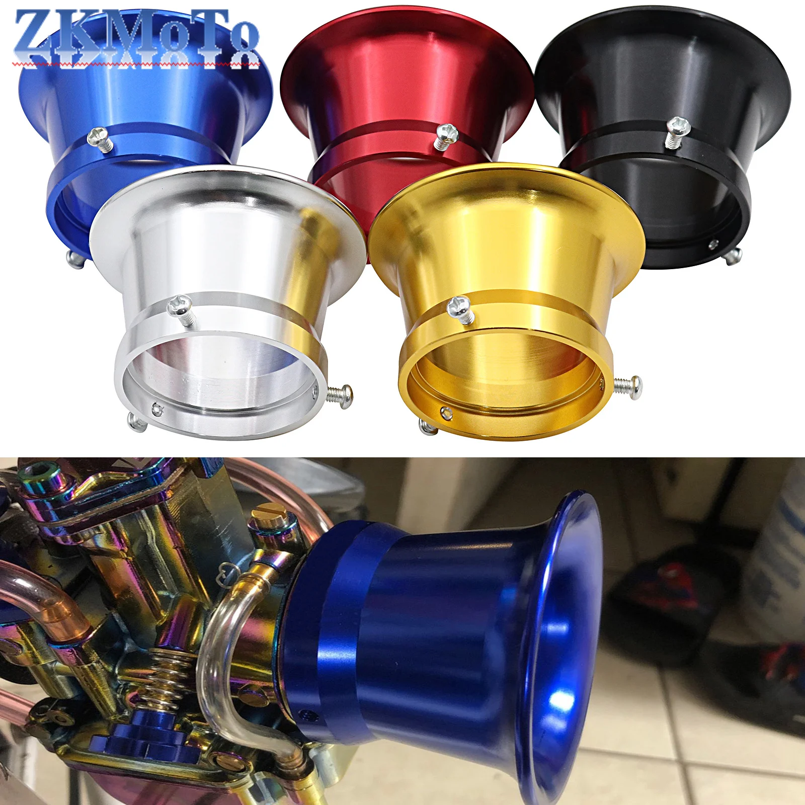 50mm Motorcycle Air Filter Wind Horn Cup Alloy Trumpet For Keihin PWK OKO Mikuni 21mm 24mm 26mm 28mm 30mm PE28 30 Carburetor Etc