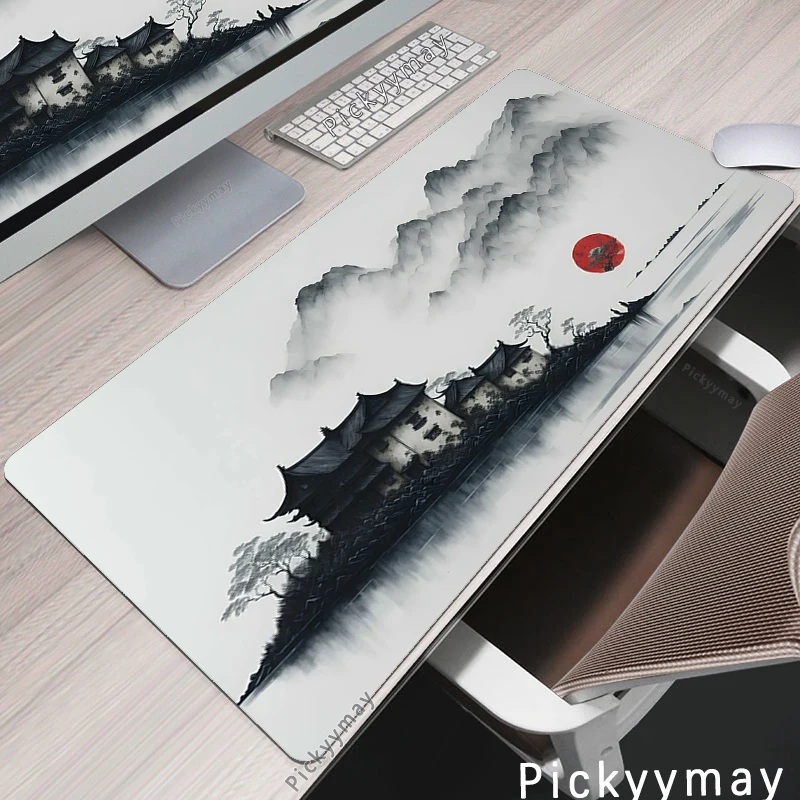 

Chinese Ink Painting Large Mousepad Gamer Mousepads Keyboard Mat Desk Rug office Pc HD Desk Mats Company Mouse Pad For Gift