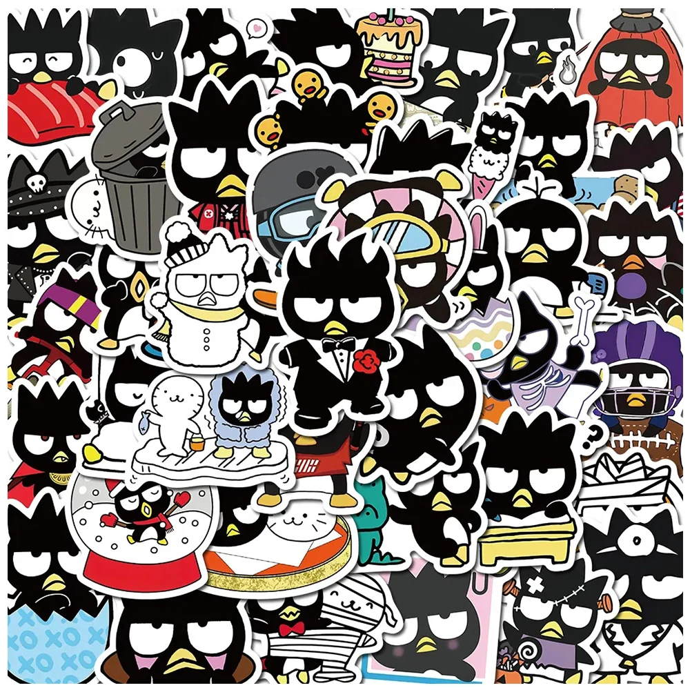 10/30/50/100pcs Funny Sanrio Cartoon BadBadtz Maru Stickers for Kids Toy Gift DIY Laptop Fridge Car Skateboard PVC Sticker Decal