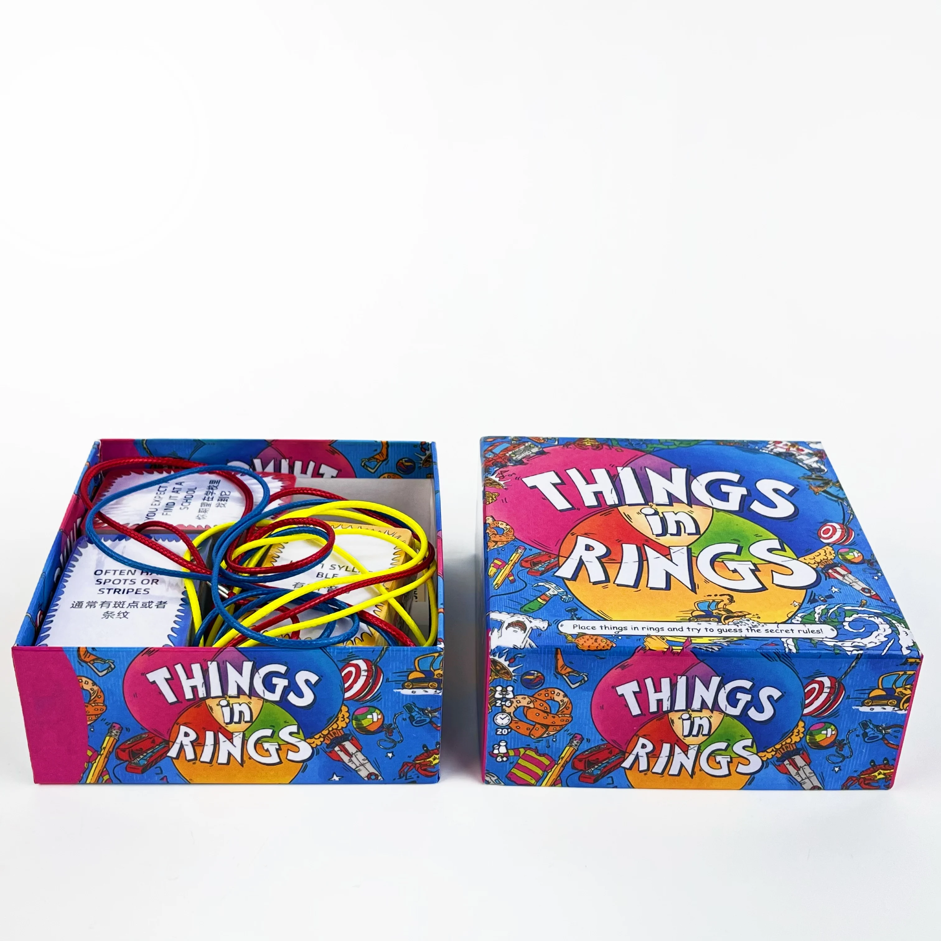 Things In Rings Family Card Lighthearted Logic Card Game 2-6 Players, 20 Min Party Puzzle Board Game for Family
