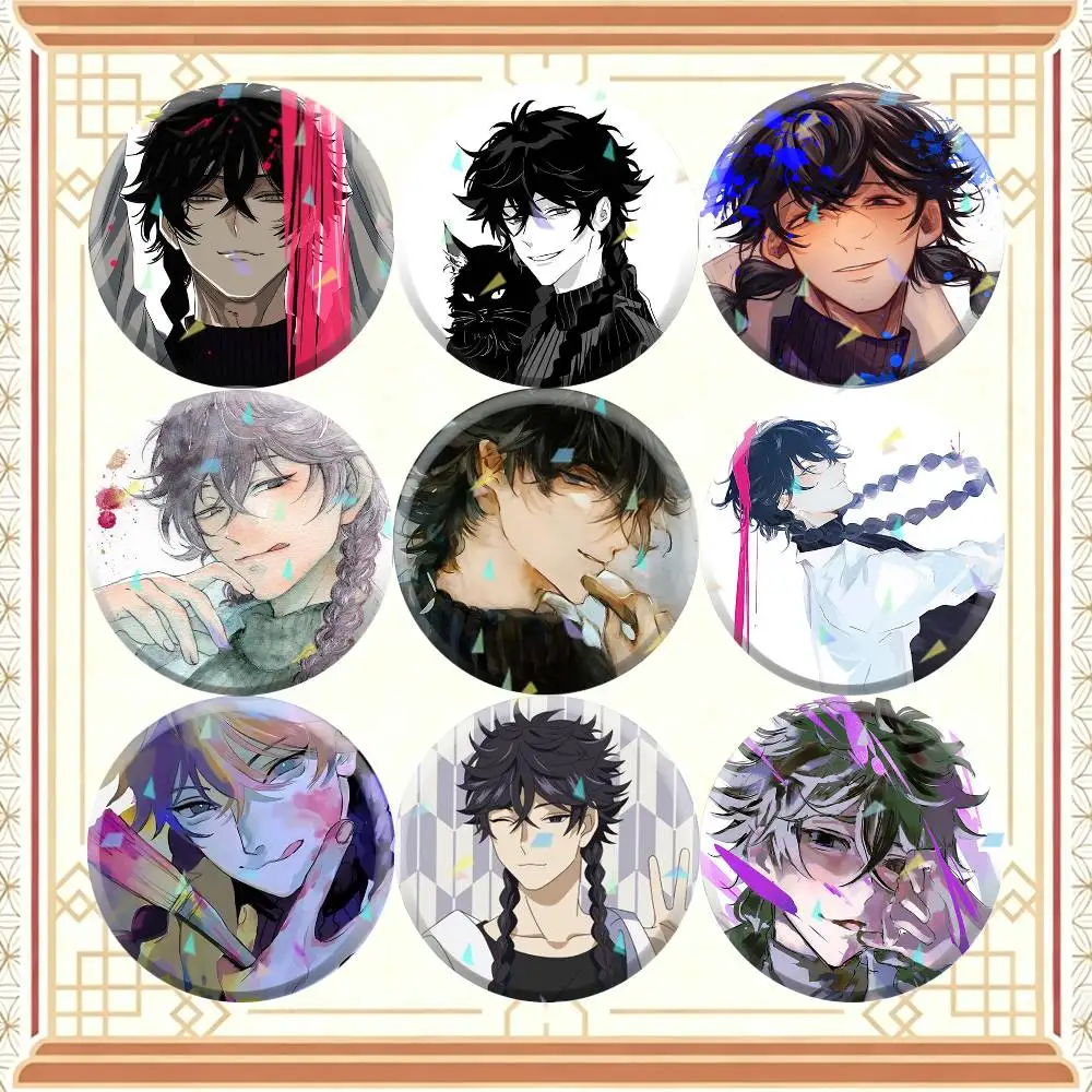 Blue Period Haruka Hashida  32/44/58mm Handmade Pins Round Brooch Badge Backpacks Clothes Jewelry Gifts